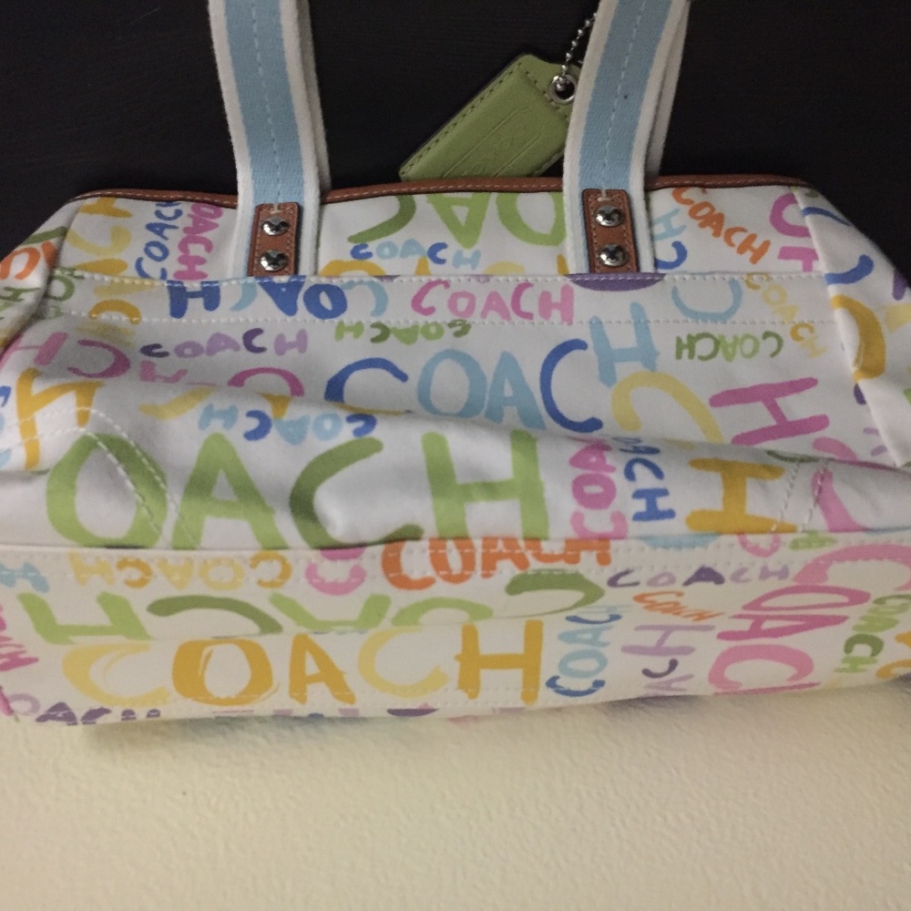Coach Scribble Pastel Ivory Signature Bag